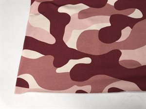 Bomuldsjersey - camouflage i rosa / plum nuancer
